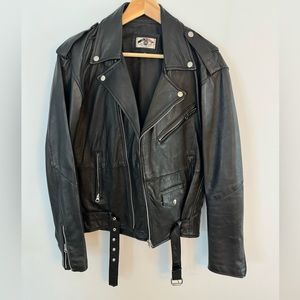 Leather motorcycle jacket